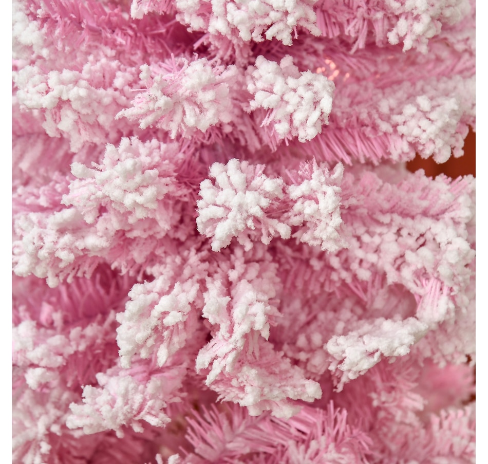 Image 934689_ALTMORE8.jpg, Product 934-689 / Price $74.99, HOMCOM Snow Flocked Pencil Artificial Christmas Tree with Steel Base Pink from HOMCOM on TSC.ca's Home & Garden department