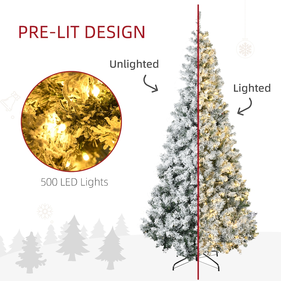 Image 934690_ALTMORE12.jpg, Product 934-690 / Price $119.99 - $199.99, HOMCOM Snow Flocked Artificial Christmas Tree with Lights from HOMCOM on TSC.ca's Home & Garden department