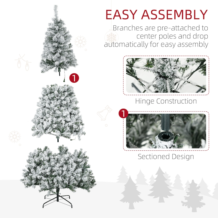 Image 934690_ALTMORE14.jpg, Product 934-690 / Price $119.99 - $199.99, HOMCOM Snow Flocked Artificial Christmas Tree with Lights from HOMCOM on TSC.ca's Home & Garden department