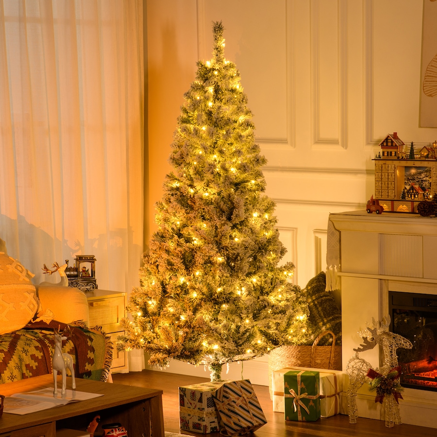 Image 934690_ALTMORE19.jpg, Product 934-690 / Price $119.99 - $199.99, HOMCOM Snow Flocked Artificial Christmas Tree with Lights from HOMCOM on TSC.ca's Home & Garden department