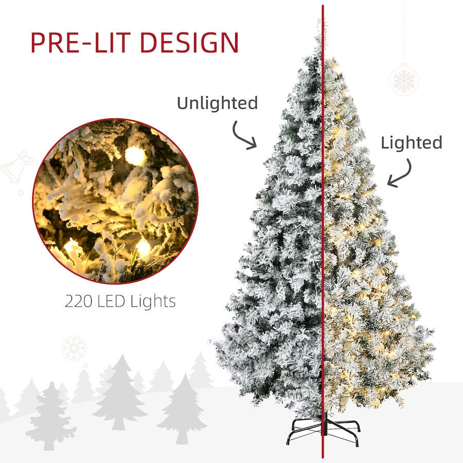 Image 934690_ALTMORE4.jpg, Product 934-690 / Price $119.99 - $199.99, HOMCOM Snow Flocked Artificial Christmas Tree with Lights from HOMCOM on TSC.ca's Home & Garden department