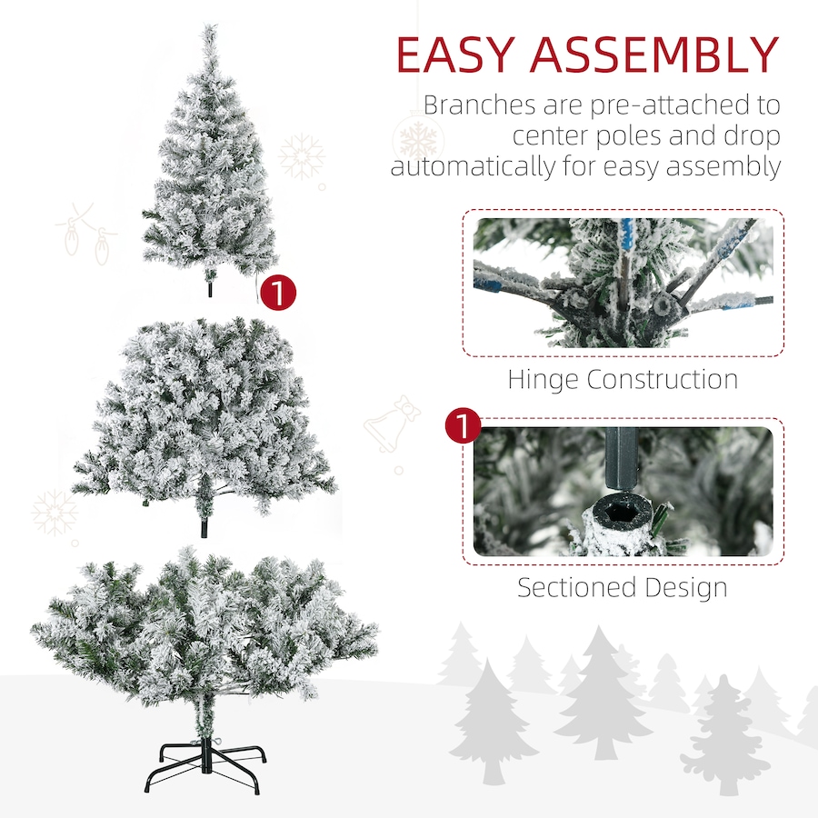 Image 934690_ALTMORE6.jpg, Product 934-690 / Price $119.99 - $199.99, HOMCOM Snow Flocked Artificial Christmas Tree with Lights from HOMCOM on TSC.ca's Home & Garden department
