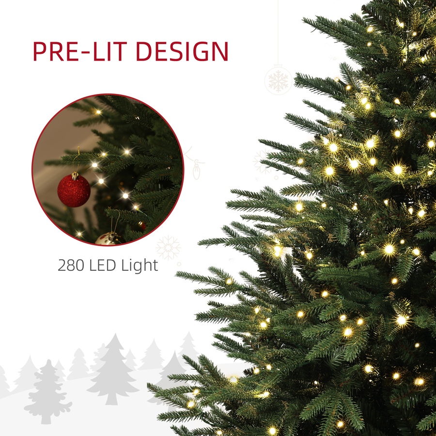 Image 934705_ALTMORE12.jpg, Product 934-705 / Price $129.99 - $159.99, HOMCOM Artificial Christmas Tree with LED Lights, Hinged Xmas Tree from HOMCOM on TSC.ca's Home & Garden department