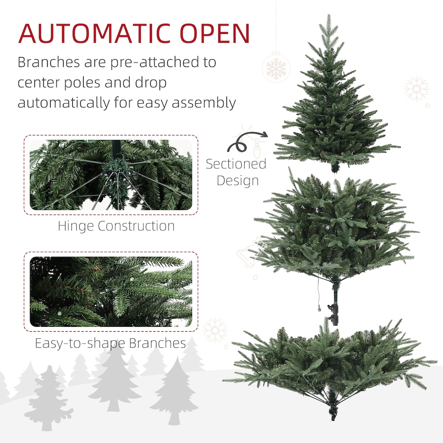 Image 934705_ALTMORE14.jpg, Product 934-705 / Price $129.99 - $159.99, HOMCOM Artificial Christmas Tree with LED Lights, Hinged Xmas Tree from HOMCOM on TSC.ca's Home & Garden department