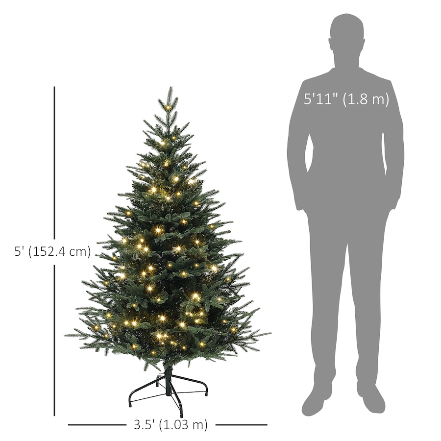 Image 934705_ALTMORE2.jpg, Product 934-705 / Price $129.99 - $159.99, HOMCOM Artificial Christmas Tree with LED Lights, Hinged Xmas Tree from HOMCOM on TSC.ca's Home & Garden department
