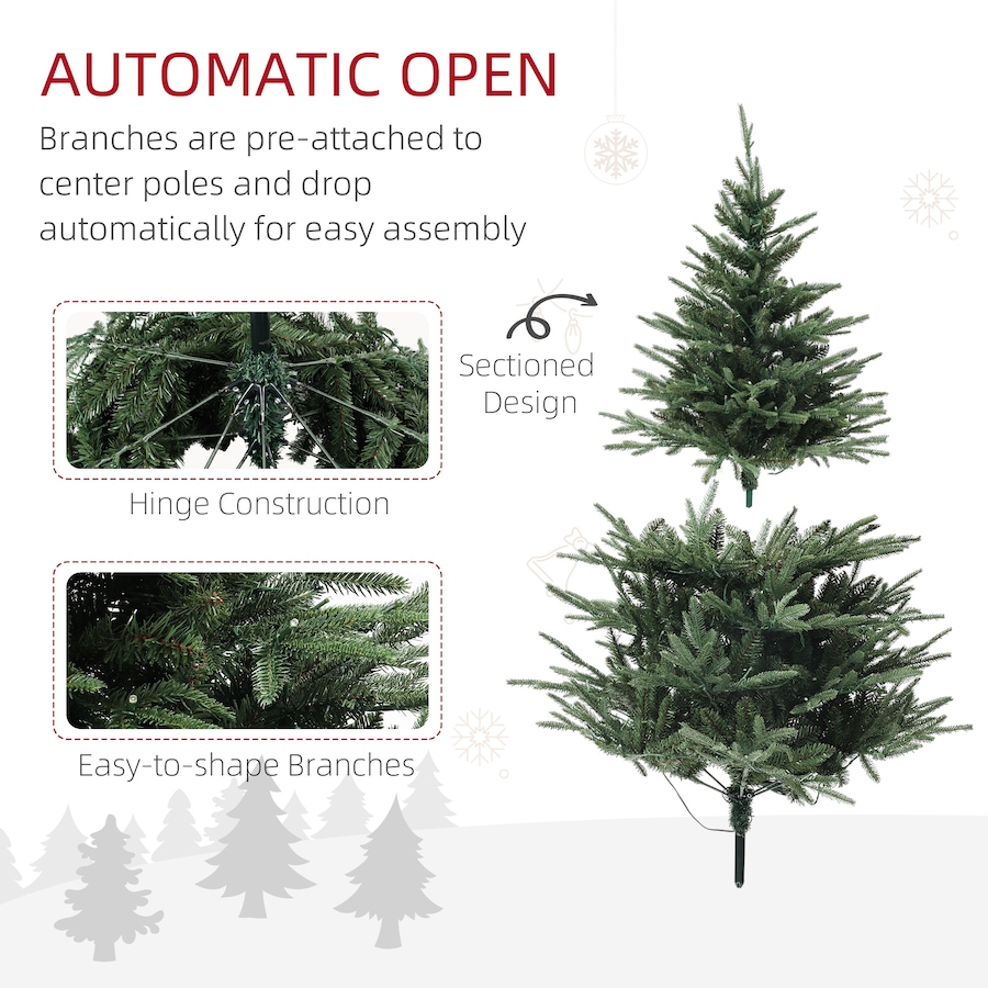 Image 934705_ALTMORE6.jpg, Product 934-705 / Price $129.99 - $159.99, HOMCOM Artificial Christmas Tree with LED Lights, Hinged Xmas Tree from HOMCOM on TSC.ca's Home & Garden department