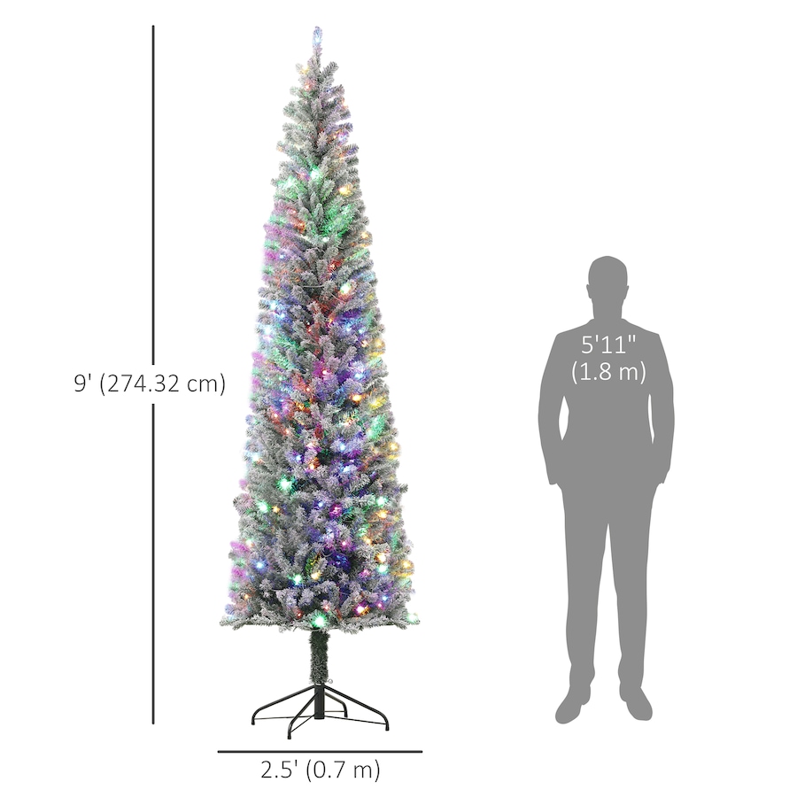 Image 934708_ALTMORE10.jpg, Product 934-708 / Price $109.99, HOMCOM Pencil Artificial Christmas Tree w/ Lights, Flocked Xmas Tree from HOMCOM on TSC.ca's Home & Garden department