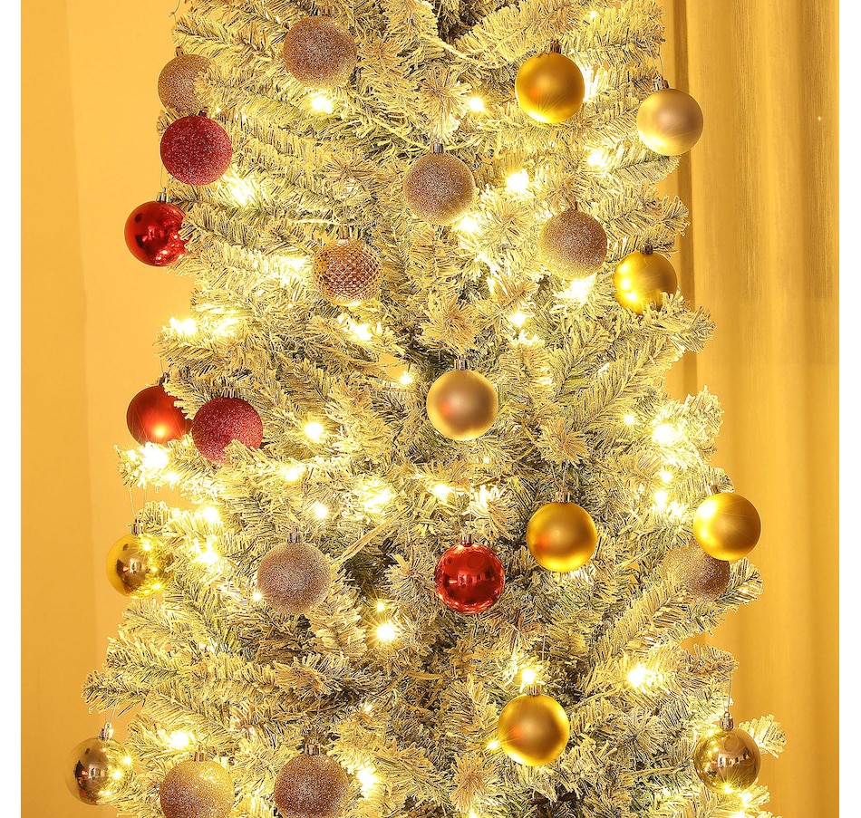 Image 934708_ALTMORE14.jpg, Product 934-708 / Price $94.99, HOMCOM Pencil Artificial Christmas Tree w/ Lights, Flocked Xmas Tree from HOMCOM on TSC.ca's Home & Garden department