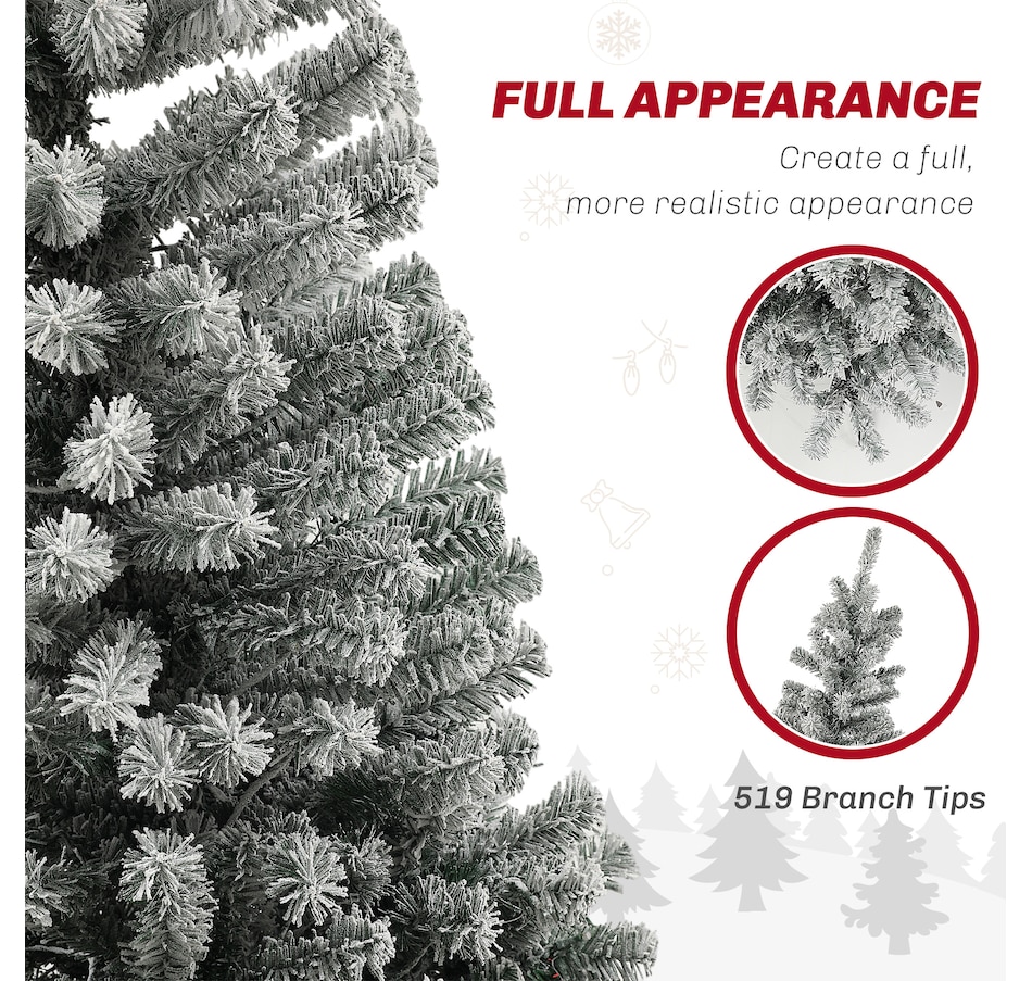Image 934708_ALTMORE19.jpg, Product 934-708 / Price $94.99, HOMCOM Pencil Artificial Christmas Tree w/ Lights, Flocked Xmas Tree from HOMCOM on TSC.ca's Home & Garden department