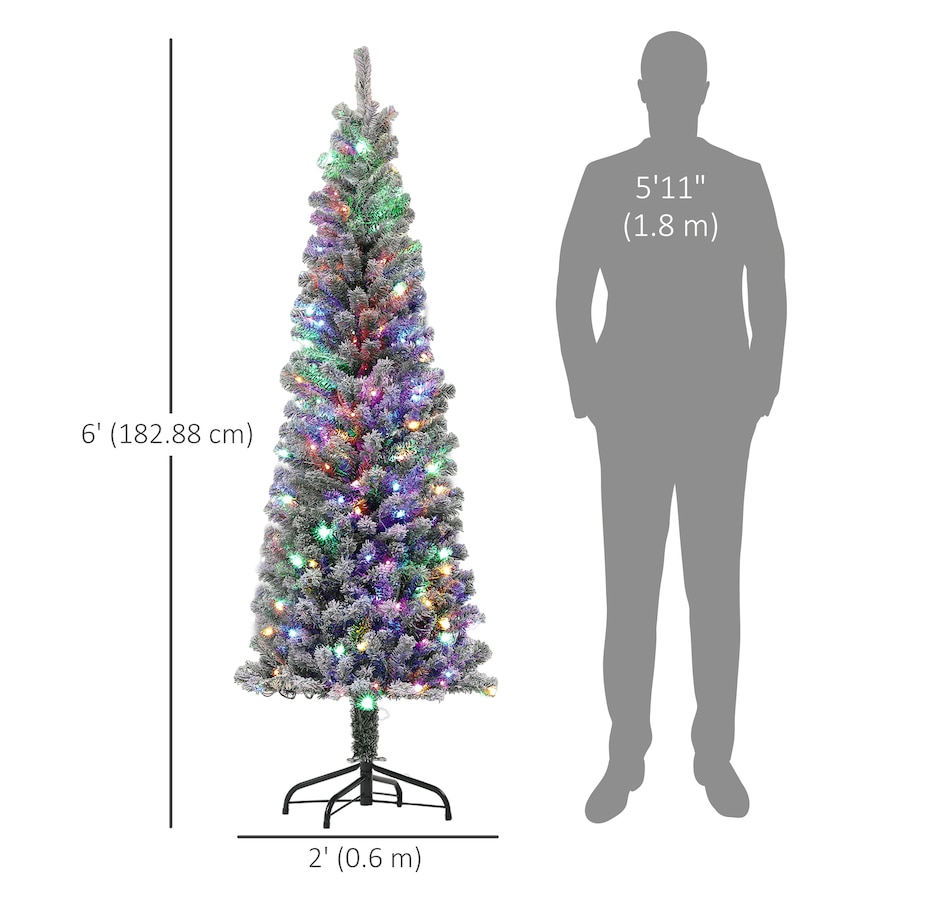 Image 934708_ALTMORE2.jpg, Product 934-708 / Price $94.99, HOMCOM Pencil Artificial Christmas Tree w/ Lights, Flocked Xmas Tree from HOMCOM on TSC.ca's Home & Garden department