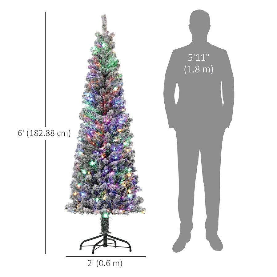 Image 934708_ALTMORE2.jpg, Product 934-708 / Price $109.99, HOMCOM Pencil Artificial Christmas Tree w/ Lights, Flocked Xmas Tree from HOMCOM on TSC.ca's Home & Garden department