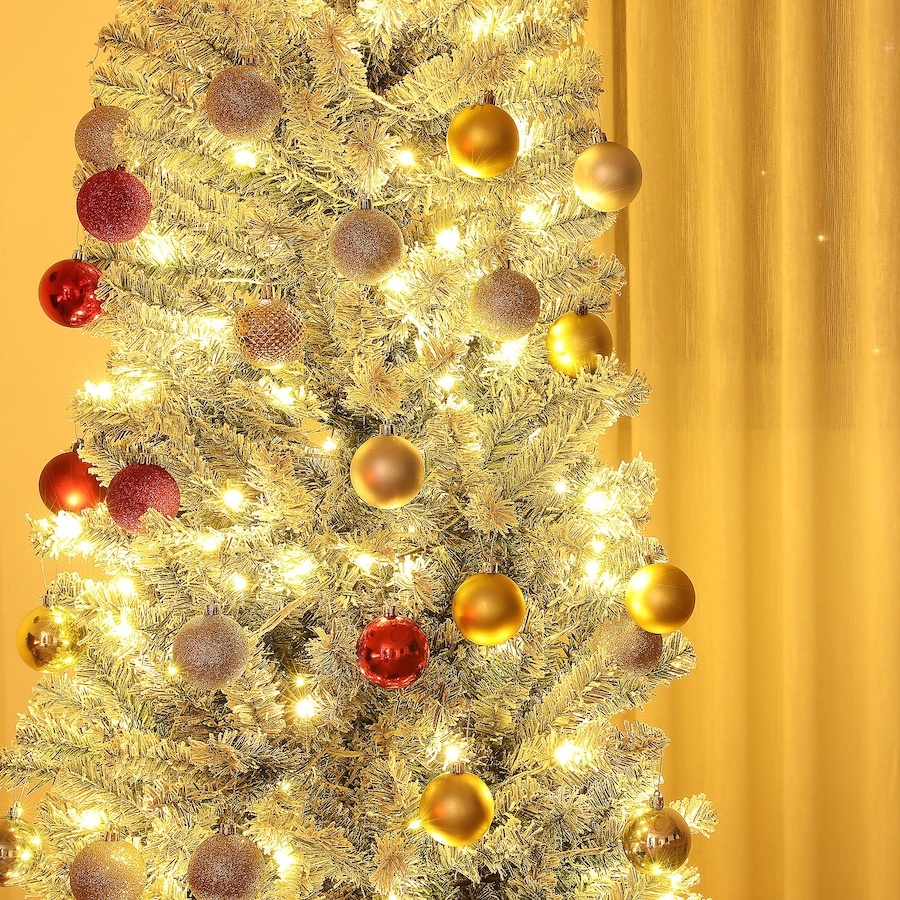 Image 934708_ALTMORE21.jpg, Product 934-708 / Price $109.99, HOMCOM Pencil Artificial Christmas Tree w/ Lights, Flocked Xmas Tree from HOMCOM on TSC.ca's Home & Garden department