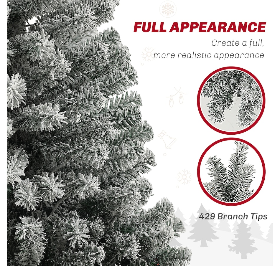 Image 934708_ALTMORE5.jpg, Product 934-708 / Price $94.99, HOMCOM Pencil Artificial Christmas Tree w/ Lights, Flocked Xmas Tree from HOMCOM on TSC.ca's Home & Garden department