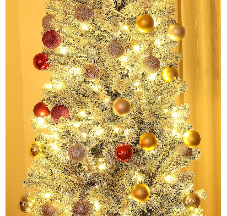 Image 934708_ALTMORE7.jpg, Product 934-708 / Price $94.99, HOMCOM Pencil Artificial Christmas Tree w/ Lights, Flocked Xmas Tree from HOMCOM on TSC.ca's Home & Garden department