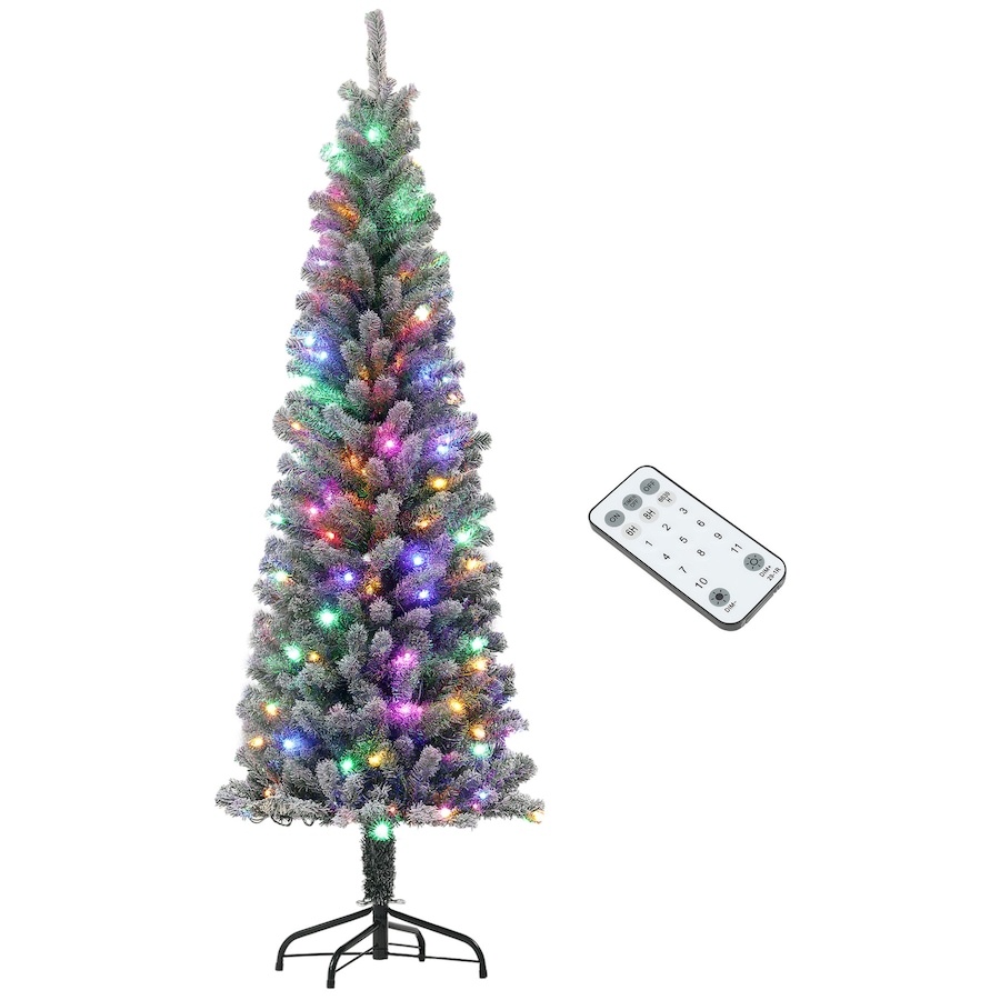 Image 934708_ST01.jpg, Product 934-708 / Price $109.99, HOMCOM Pencil Artificial Christmas Tree w/ Lights, Flocked Xmas Tree from HOMCOM on TSC.ca's Home & Garden department