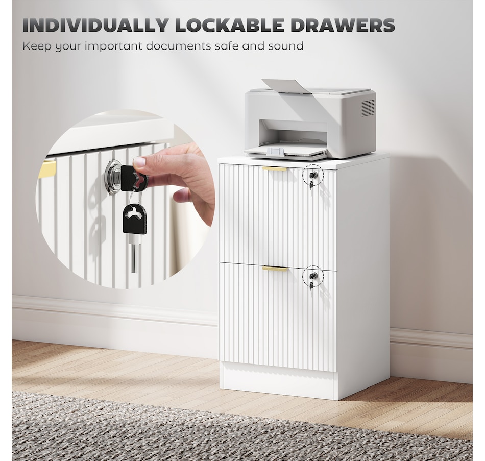 Image 934712_ALTMORE13.jpg, Product 934-712 / Price $139.99 - $186.99, HOMCOM File Cabinet Fluted Vertical Filing Cabinet with Lock from HOMCOM on TSC.ca's Home & Garden department