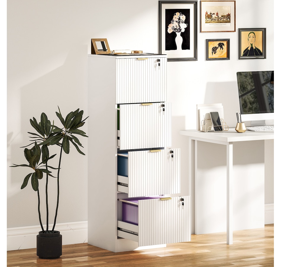 Image 934712_ALTMORE17.jpg, Product 934-712 / Price $139.99 - $186.99, HOMCOM File Cabinet Fluted Vertical Filing Cabinet with Lock from HOMCOM on TSC.ca's Home & Garden department
