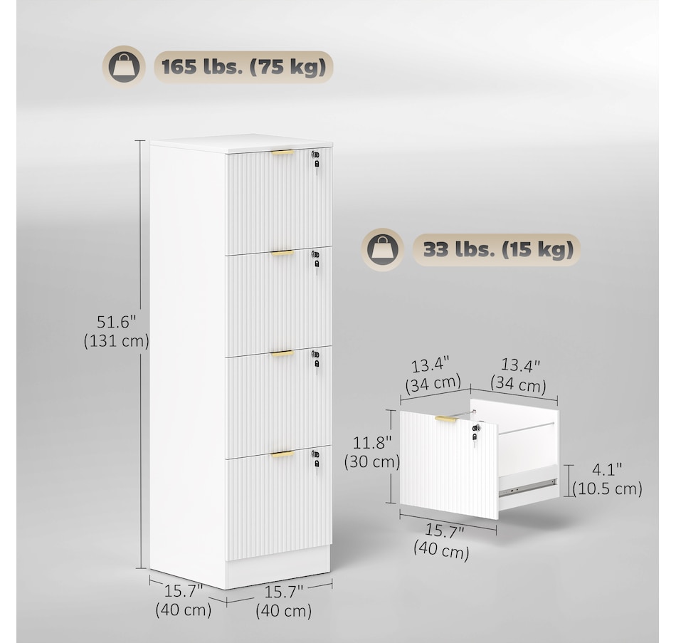 Image 934712_ALTMORE18.jpg, Product 934-712 / Price $139.99 - $186.99, HOMCOM File Cabinet Fluted Vertical Filing Cabinet with Lock from HOMCOM on TSC.ca's Home & Garden department