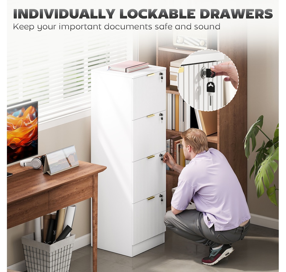 Image 934712_ALTMORE21.jpg, Product 934-712 / Price $139.99 - $186.99, HOMCOM File Cabinet Fluted Vertical Filing Cabinet with Lock from HOMCOM on TSC.ca's Home & Garden department