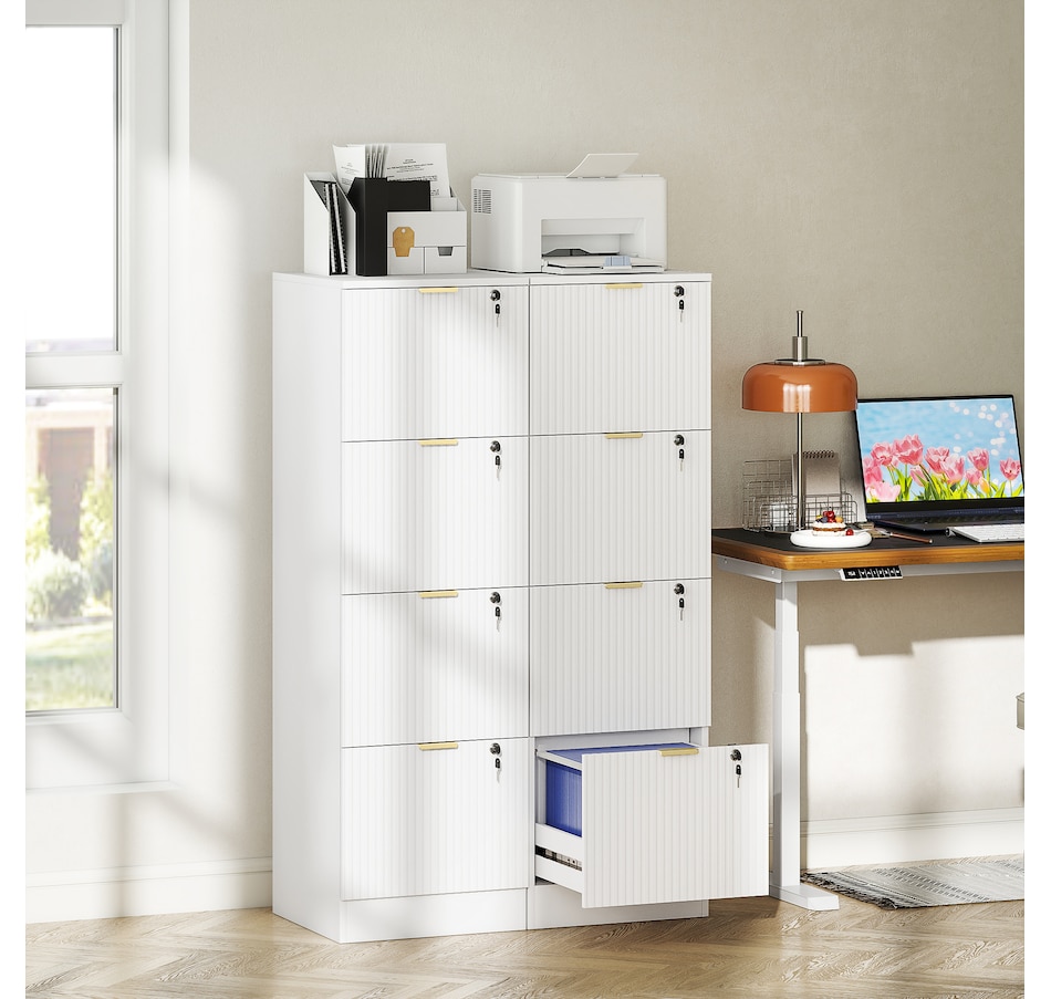 Image 934712_ALTMORE24.jpg, Product 934-712 / Price $139.99 - $186.99, HOMCOM File Cabinet Fluted Vertical Filing Cabinet with Lock from HOMCOM on TSC.ca's Home & Garden department