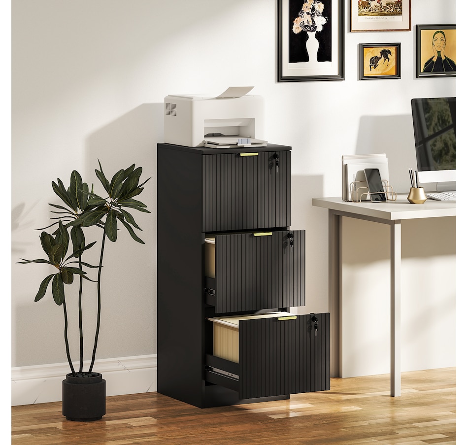 Image 934712_ALTMORE25.jpg, Product 934-712 / Price $139.99 - $186.99, HOMCOM File Cabinet Fluted Vertical Filing Cabinet with Lock from HOMCOM on TSC.ca's Home & Garden department