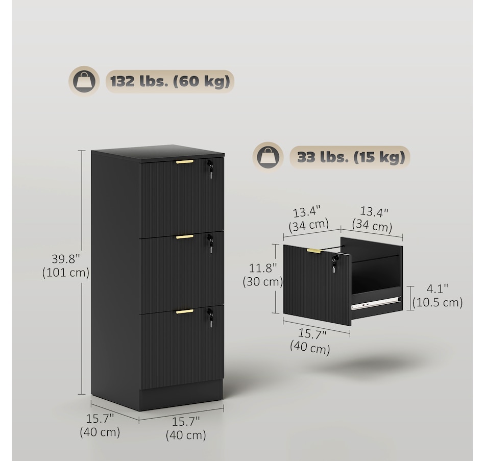 Image 934712_ALTMORE26.jpg, Product 934-712 / Price $139.99 - $186.99, HOMCOM File Cabinet Fluted Vertical Filing Cabinet with Lock from HOMCOM on TSC.ca's Home & Garden department
