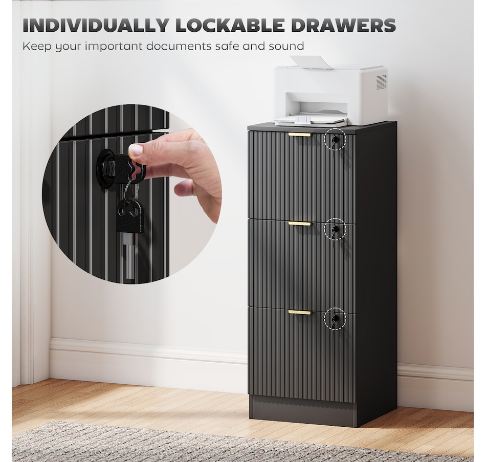 Image 934712_ALTMORE29.jpg, Product 934-712 / Price $139.99 - $186.99, HOMCOM File Cabinet Fluted Vertical Filing Cabinet with Lock from HOMCOM on TSC.ca's Home & Garden department