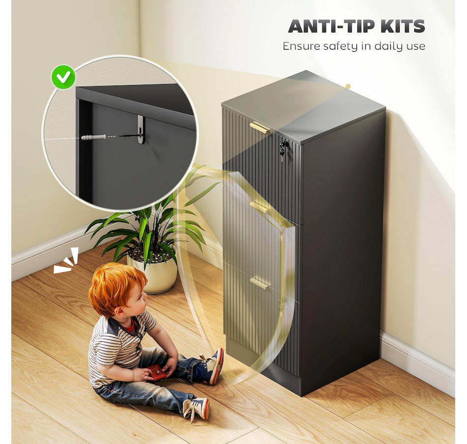 Image 934712_ALTMORE30.jpg, Product 934-712 / Price $139.99 - $186.99, HOMCOM File Cabinet Fluted Vertical Filing Cabinet with Lock from HOMCOM on TSC.ca's Home & Garden department