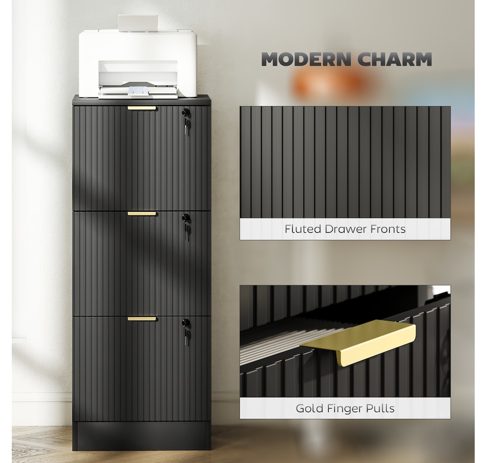 Image 934712_ALTMORE31.jpg, Product 934-712 / Price $139.99 - $186.99, HOMCOM File Cabinet Fluted Vertical Filing Cabinet with Lock from HOMCOM on TSC.ca's Home & Garden department