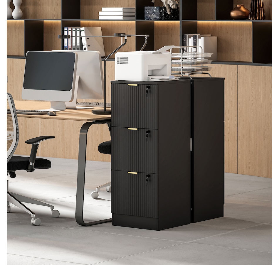 Image 934712_ALTMORE32.jpg, Product 934-712 / Price $139.99 - $186.99, HOMCOM File Cabinet Fluted Vertical Filing Cabinet with Lock from HOMCOM on TSC.ca's Home & Garden department