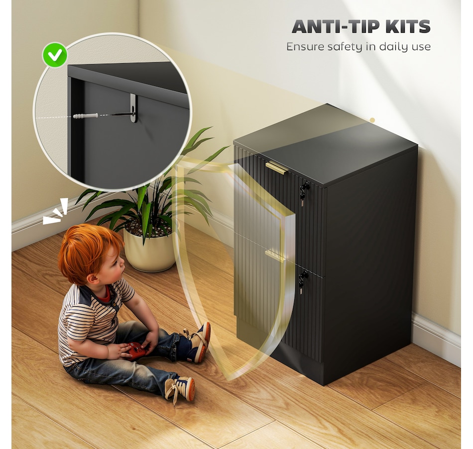 Image 934712_ALTMORE37.jpg, Product 934-712 / Price $139.99 - $186.99, HOMCOM File Cabinet Fluted Vertical Filing Cabinet with Lock from HOMCOM on TSC.ca's Home & Garden department