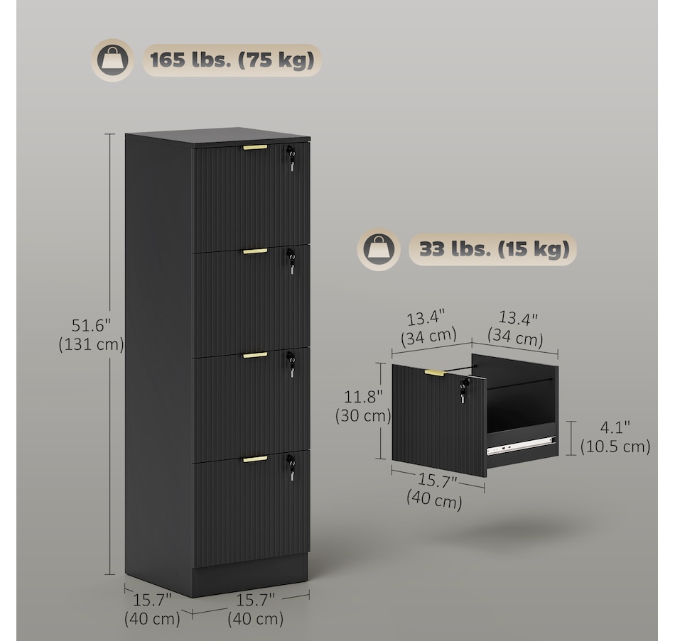 Image 934712_ALTMORE41.jpg, Product 934-712 / Price $139.99 - $186.99, HOMCOM File Cabinet Fluted Vertical Filing Cabinet with Lock from HOMCOM on TSC.ca's Home & Garden department