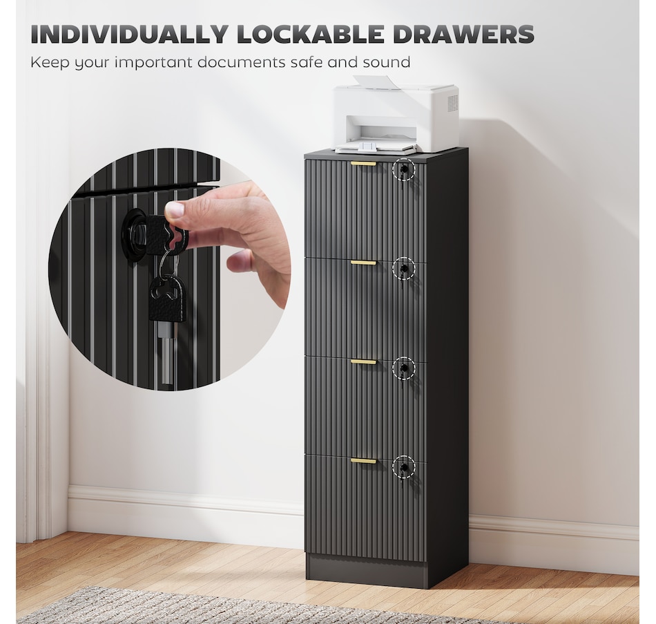 Image 934712_ALTMORE44.jpg, Product 934-712 / Price $139.99 - $186.99, HOMCOM File Cabinet Fluted Vertical Filing Cabinet with Lock from HOMCOM on TSC.ca's Home & Garden department
