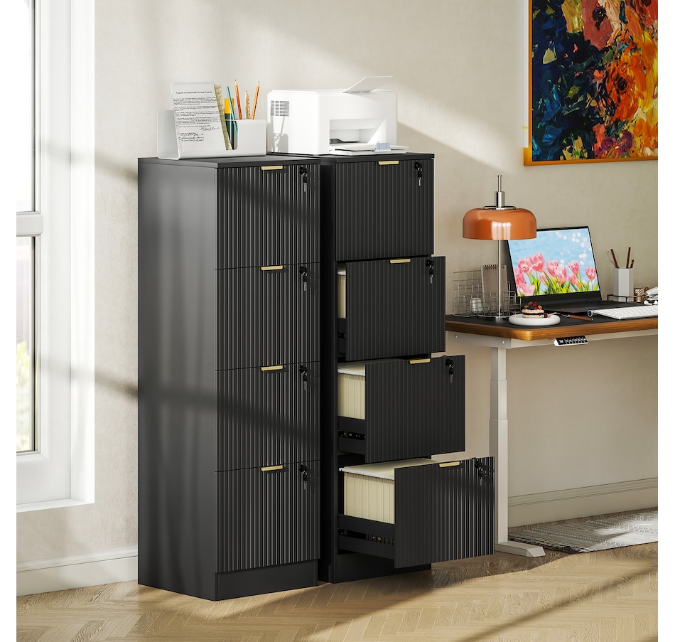 Image 934712_ALTMORE47.jpg, Product 934-712 / Price $139.99 - $186.99, HOMCOM File Cabinet Fluted Vertical Filing Cabinet with Lock from HOMCOM on TSC.ca's Home & Garden department