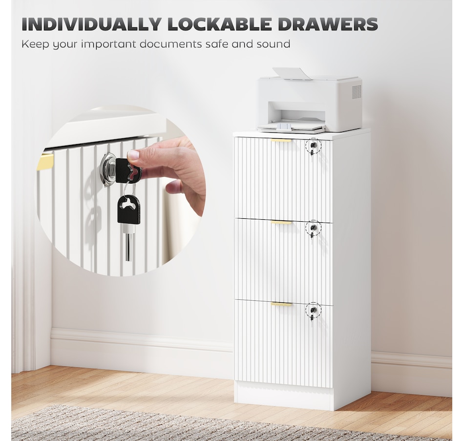 Image 934712_ALTMORE5.jpg, Product 934-712 / Price $139.99 - $186.99, HOMCOM File Cabinet Fluted Vertical Filing Cabinet with Lock from HOMCOM on TSC.ca's Home & Garden department