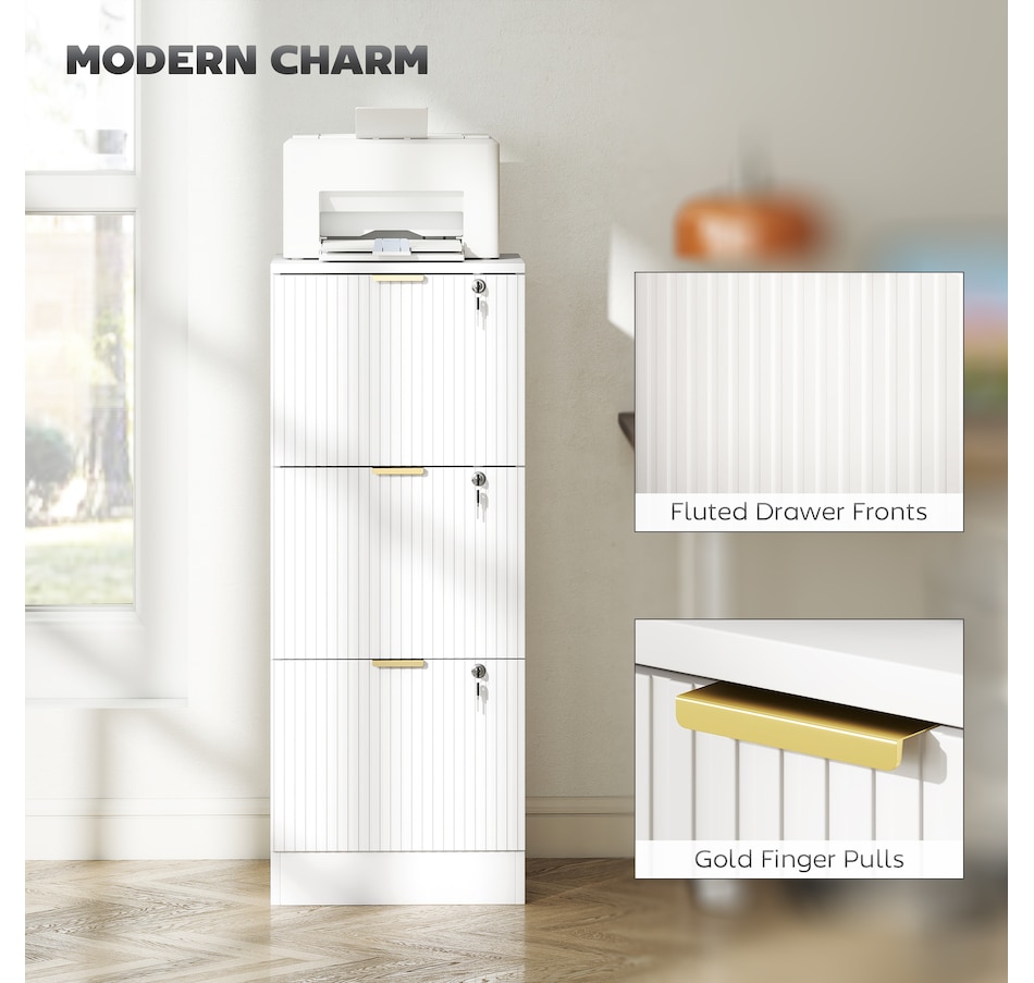 Image 934712_ALTMORE7.jpg, Product 934-712 / Price $139.99 - $186.99, HOMCOM File Cabinet Fluted Vertical Filing Cabinet with Lock from HOMCOM on TSC.ca's Home & Garden department