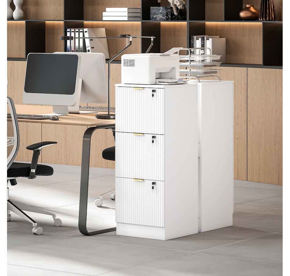 Image 934712_ALTMORE8.jpg, Product 934-712 / Price $139.99 - $186.99, HOMCOM File Cabinet Fluted Vertical Filing Cabinet with Lock from HOMCOM on TSC.ca's Home & Garden department