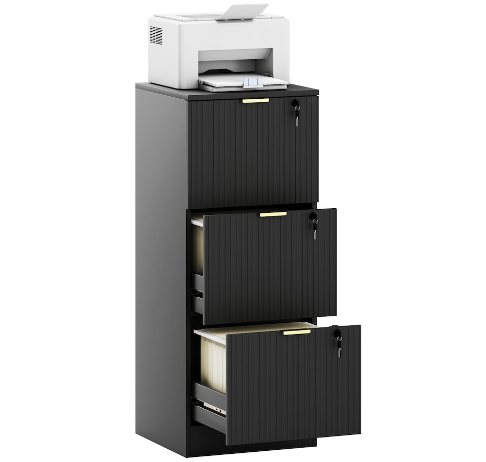 Image 934712_ST02.jpg, Product 934-712 / Price $139.99 - $186.99, HOMCOM File Cabinet Fluted Vertical Filing Cabinet with Lock from HOMCOM on TSC.ca's Home & Garden department