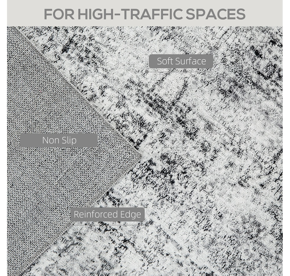 Image 934715_ALTMORE10.jpg, Product 934-715 / Price $73.99 - $100.93, HOMCOM Area Rug, Modern Abstract Washable Rug for Living Room, Grey from HOMCOM on TSC.ca's Home & Garden department