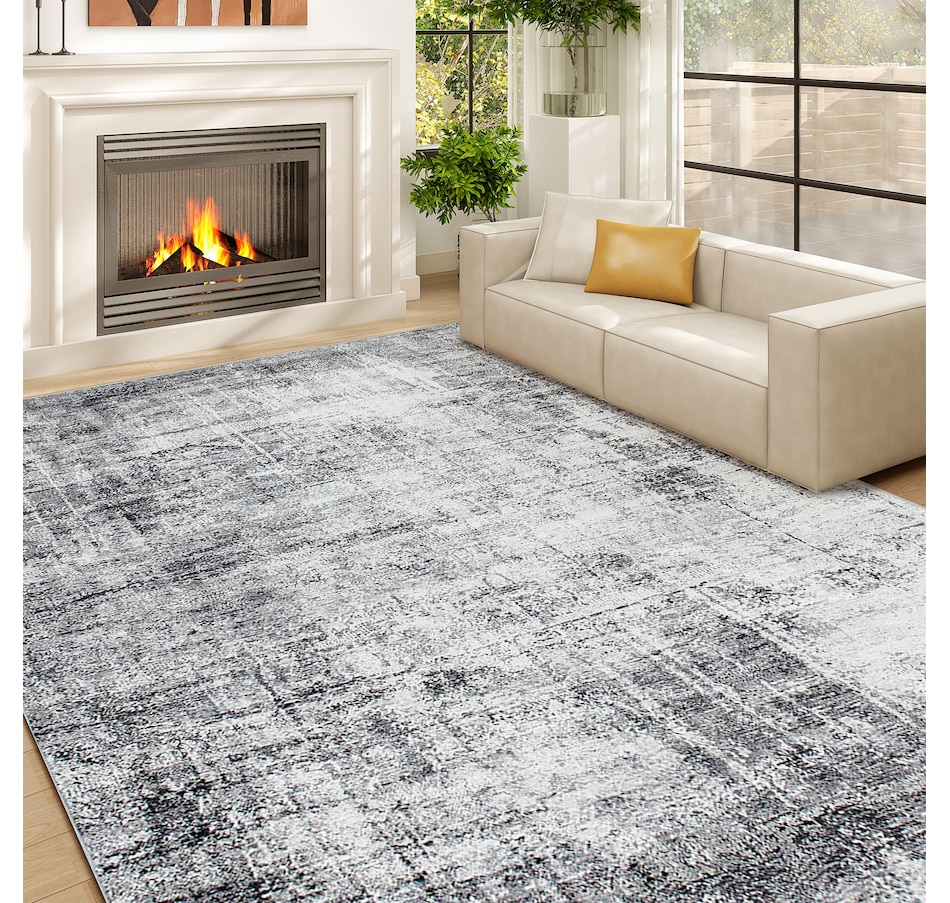 Image 934715_ALTMORE14.jpg, Product 934-715 / Price $73.99 - $100.93, HOMCOM Area Rug, Modern Abstract Washable Rug for Living Room, Grey from HOMCOM on TSC.ca's Home & Garden department