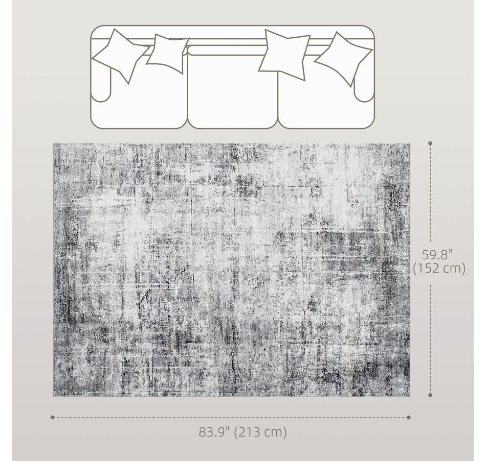 Image 934715_ALTMORE15.jpg, Product 934-715 / Price $73.99 - $100.93, HOMCOM Area Rug, Modern Abstract Washable Rug for Living Room, Grey from HOMCOM on TSC.ca's Home & Garden department