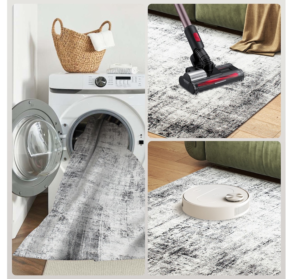 Image 934715_ALTMORE17.jpg, Product 934-715 / Price $73.99 - $100.93, HOMCOM Area Rug, Modern Abstract Washable Rug for Living Room, Grey from HOMCOM on TSC.ca's Home & Garden department