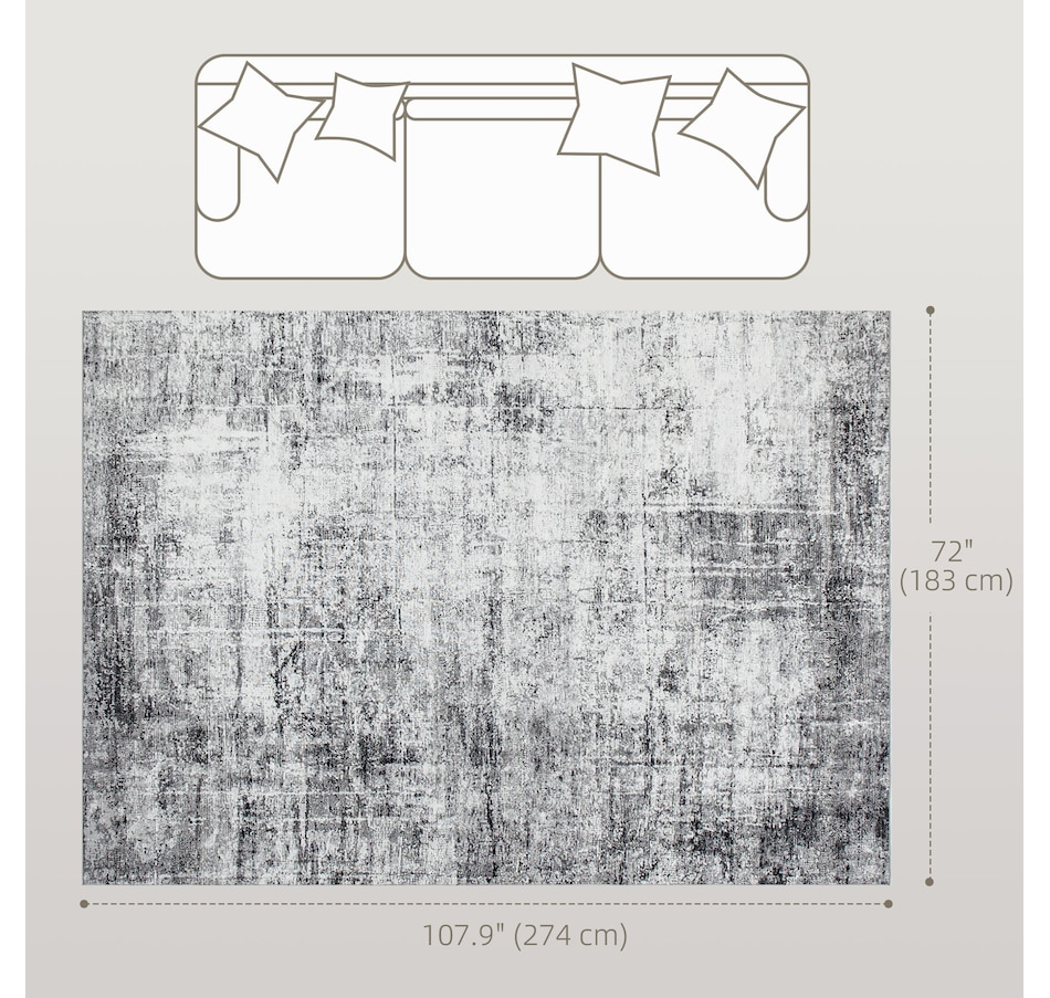 Image 934715_ALTMORE2.jpg, Product 934-715 / Price $73.99 - $100.93, HOMCOM Area Rug, Modern Abstract Washable Rug for Living Room, Grey from HOMCOM on TSC.ca's Home & Garden department