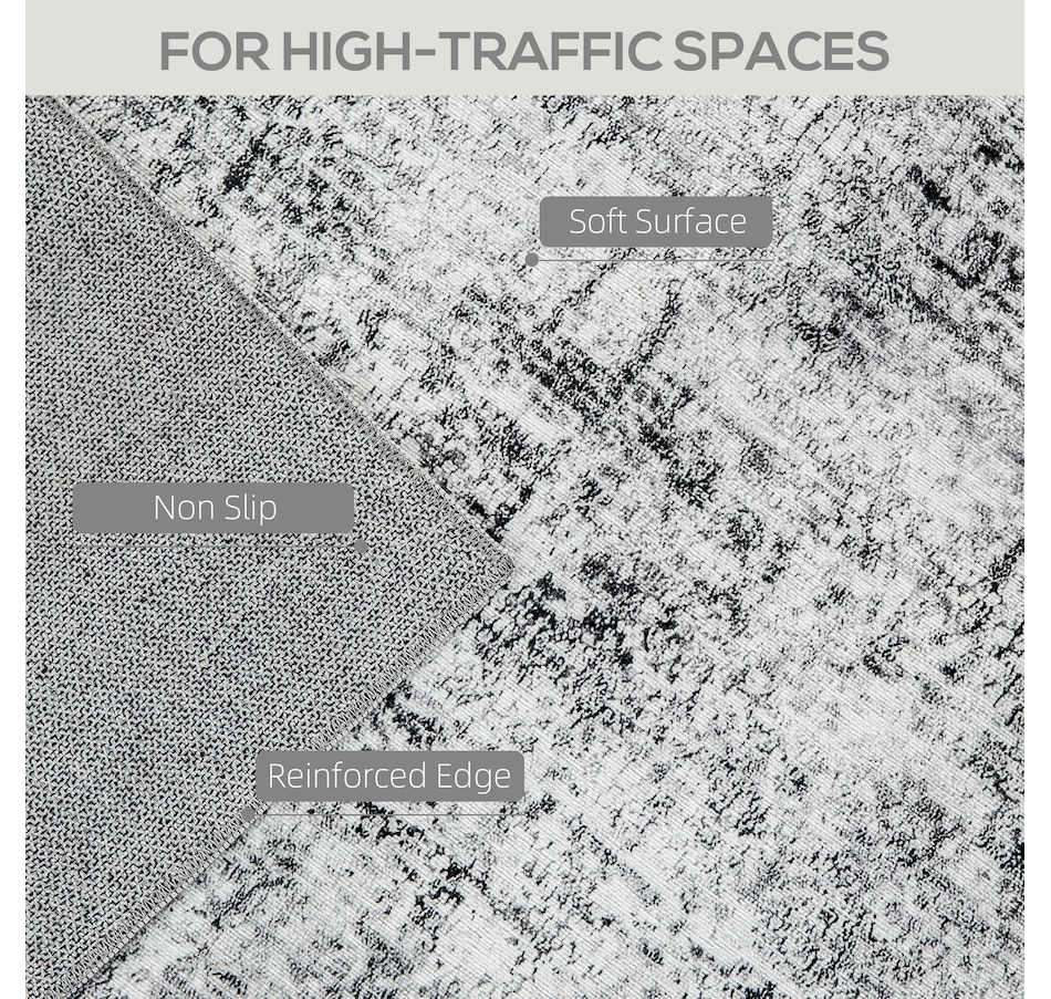 Image 934715_ALTMORE3.jpg, Product 934-715 / Price $73.99 - $100.93, HOMCOM Area Rug, Modern Abstract Washable Rug for Living Room, Grey from HOMCOM on TSC.ca's Home & Garden department