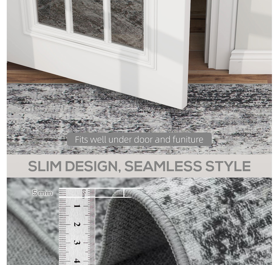 Image 934715_ALTMORE6.jpg, Product 934-715 / Price $73.99 - $100.93, HOMCOM Area Rug, Modern Abstract Washable Rug for Living Room, Grey from HOMCOM on TSC.ca's Home & Garden department