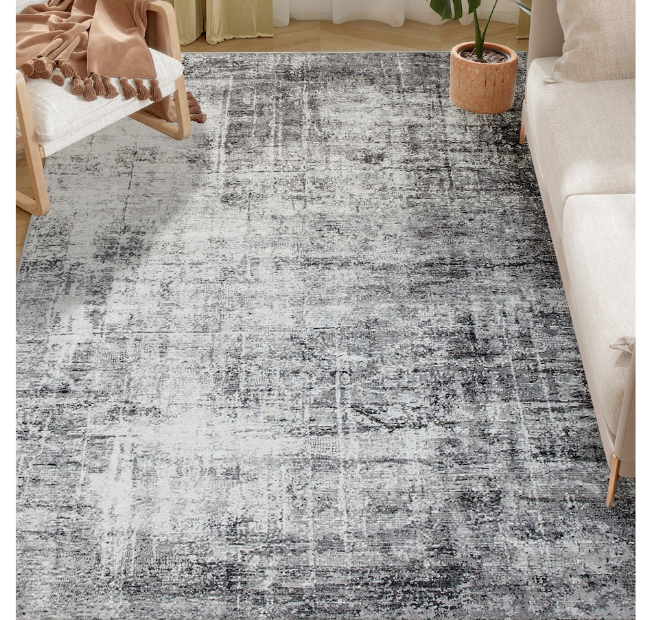 Image 934715_ST01.jpg, Product 934-715 / Price $73.99 - $100.93, HOMCOM Area Rug, Modern Abstract Washable Rug for Living Room, Grey from HOMCOM on TSC.ca's Home & Garden department