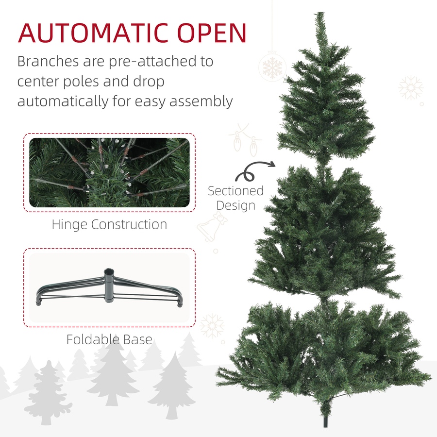 Image 934719_ALTMORE6.jpg, Product 934-719 / Price $119.99, HOMCOM Artificial Christmas Tree with Auto Open, Steel Base from HOMCOM on TSC.ca's Home & Garden department