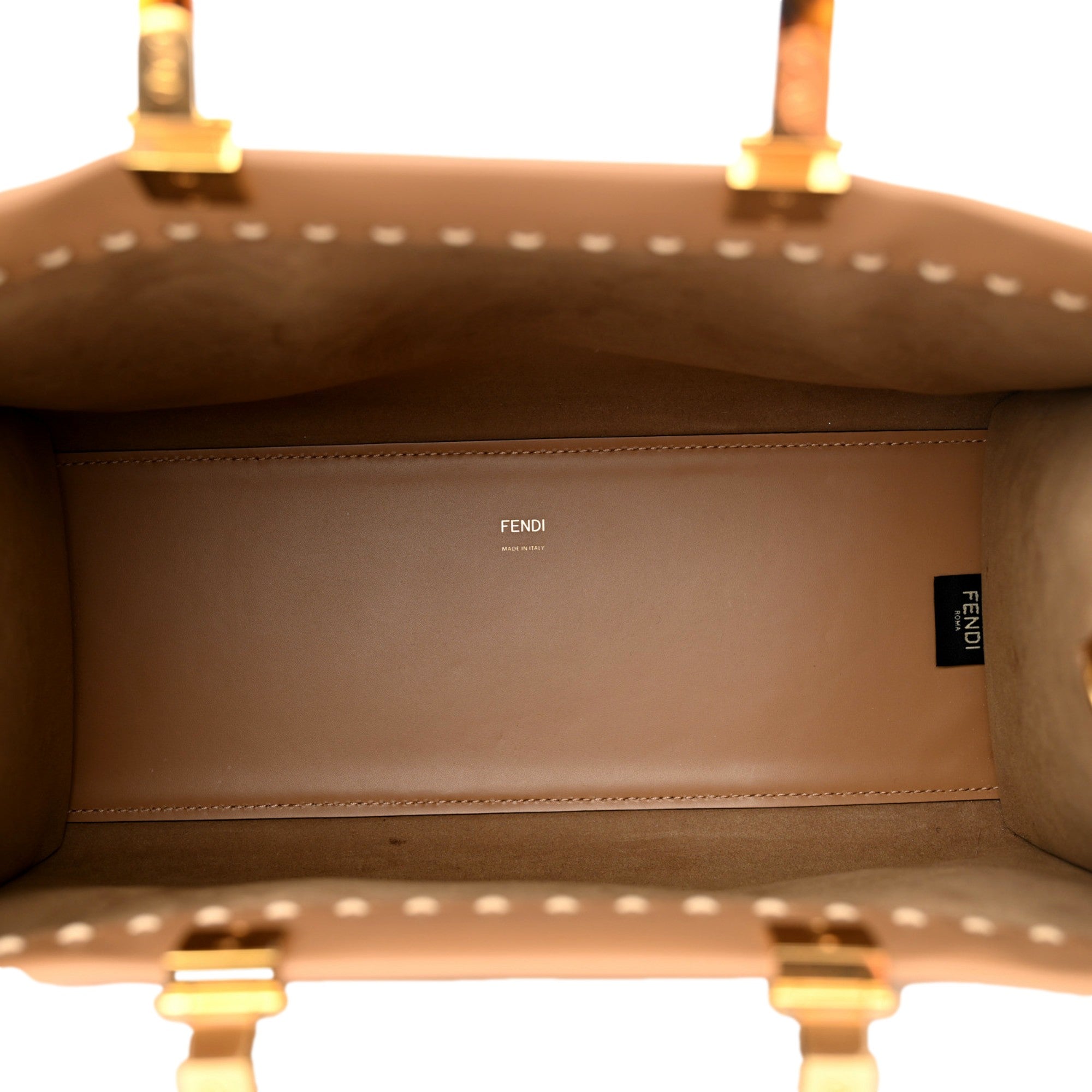 フェンディ  パイソン Fendi Sunshine Tan Leather Snake Print Logo Large Tote - TSC.ca