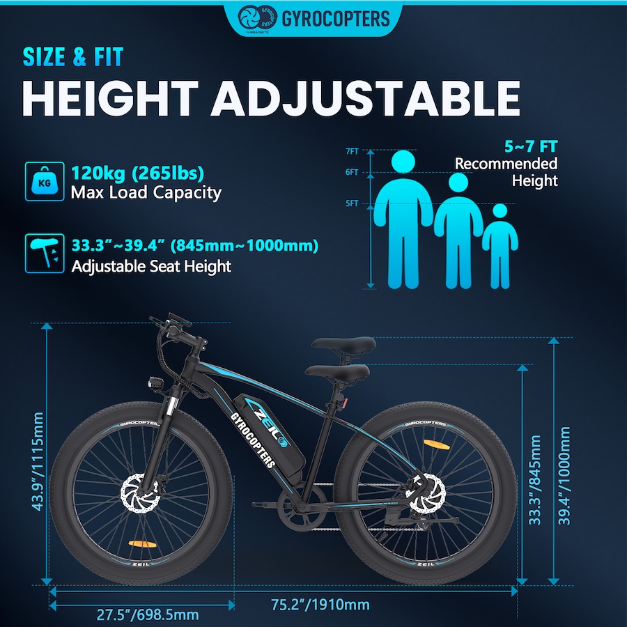 Image 934749_ALTMORE4.jpg, Product 934-749 / Price $999.99, Gyrocopters Zeil Mountain E- Bike for adults with 500 W Motor | Speed up to 40 km/h | PAS Range up to 91 km from Gyrocopters on TSC.ca's Health & Fitness department
