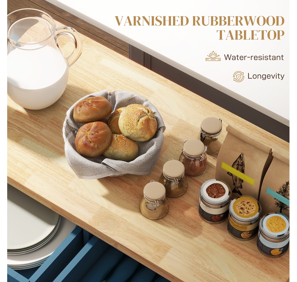 Image 934763_ALTMORE3.jpg, Product 934-763 / Price $234.99, Kitchen Island Cart W/spice Rack & Towel Rack from HOMCOM on TSC.ca's Home & Garden department